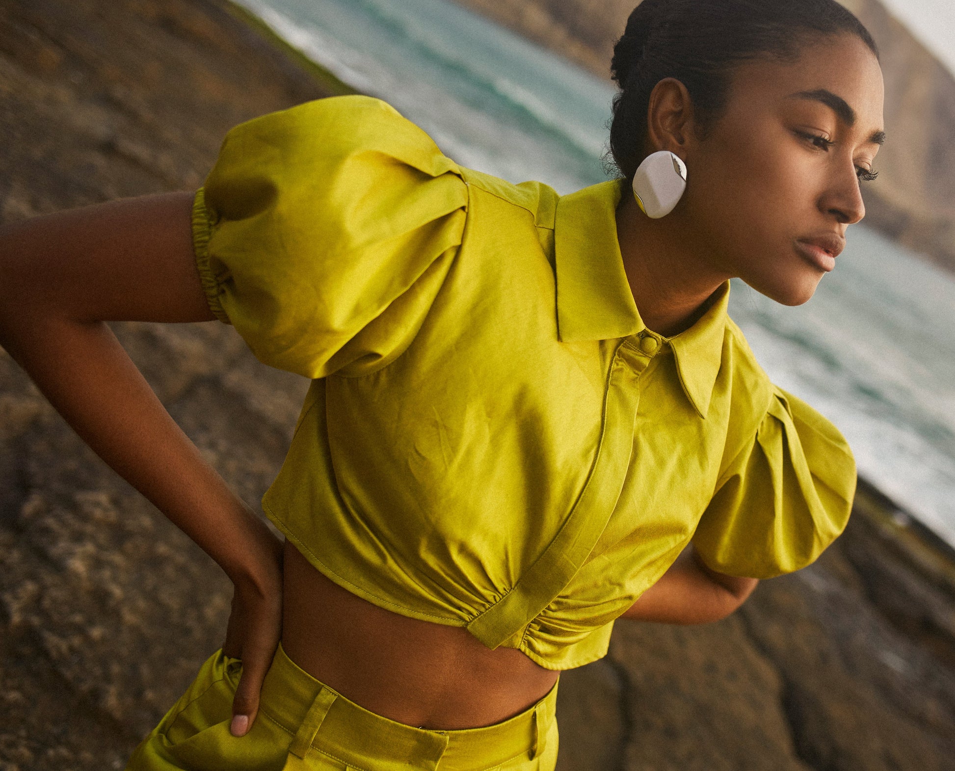 Blusa algodón verde